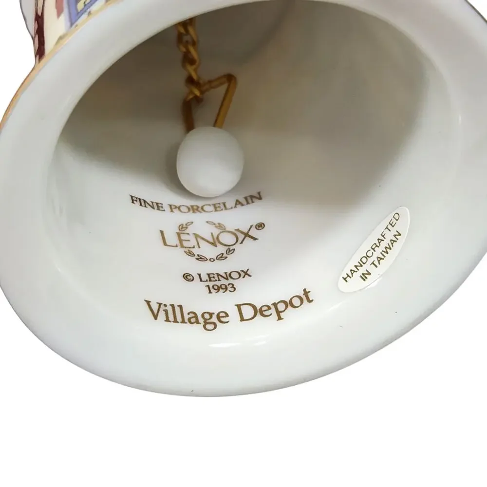 VTG 1993 LENOX COUNTRY VILLAGE "VILLAGE DEPOT" BELL PORCELAIN NEW W/O BOX - Picture 5 of 5